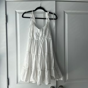 white mini dress